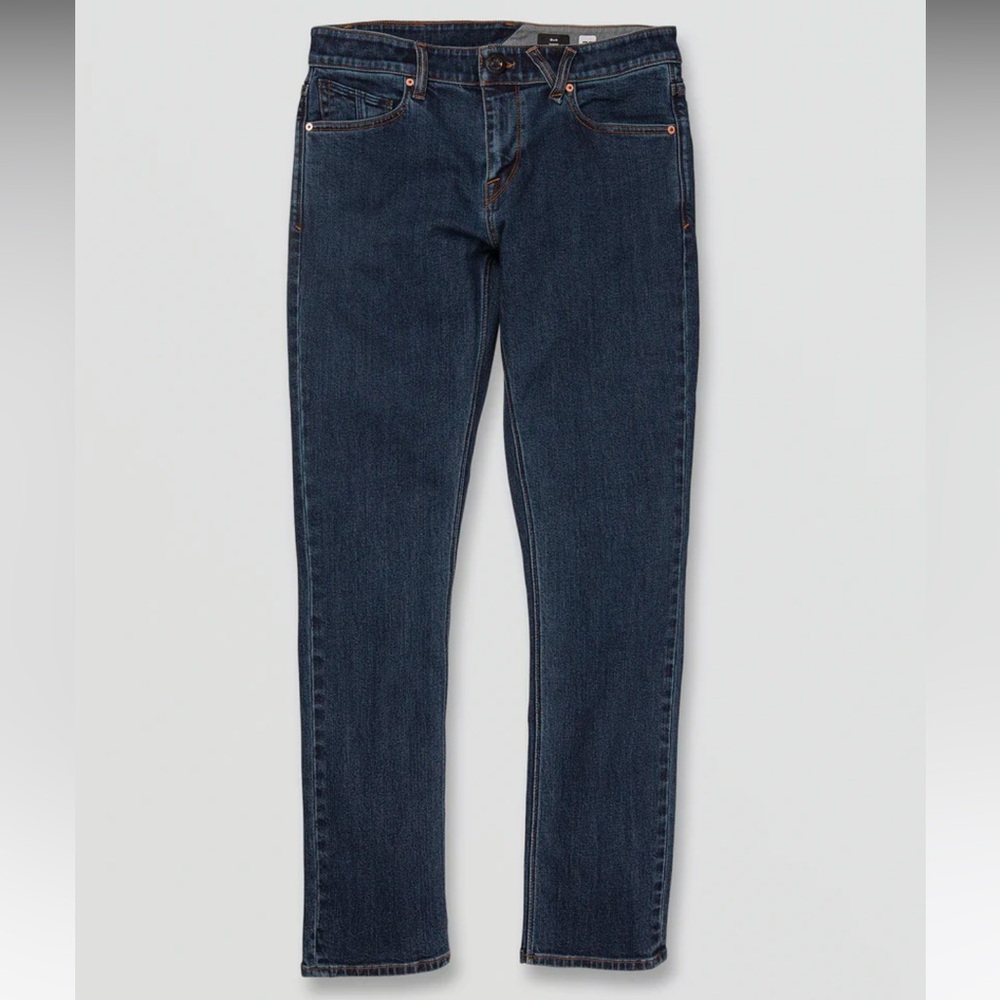 NWT: VOLCOM 2X4 SKINNY FIT JEANS - DIRTY MED BLUE Sz: 30 x 30